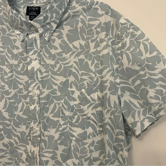 J. Crew Men's Flex Washed Slim Fit Light Blue Button Down Short Sleeve Shirt XXL - Picture 4 of 9